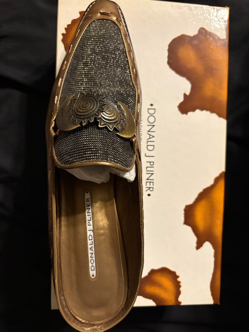 Donald J Pliner Bronze Nap Embellished Mule Shoes – Like New in Box – Size 9.5 N